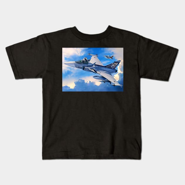 Saab39 Gripen Kids T-Shirt by Aircraft.Lover